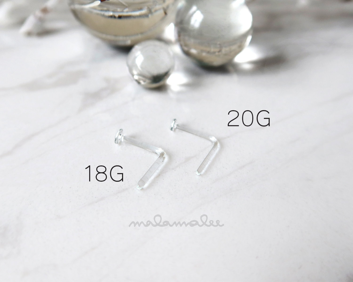 Tempered Glass Clear Nose Piercing Retainer Lshape Nose Etsy