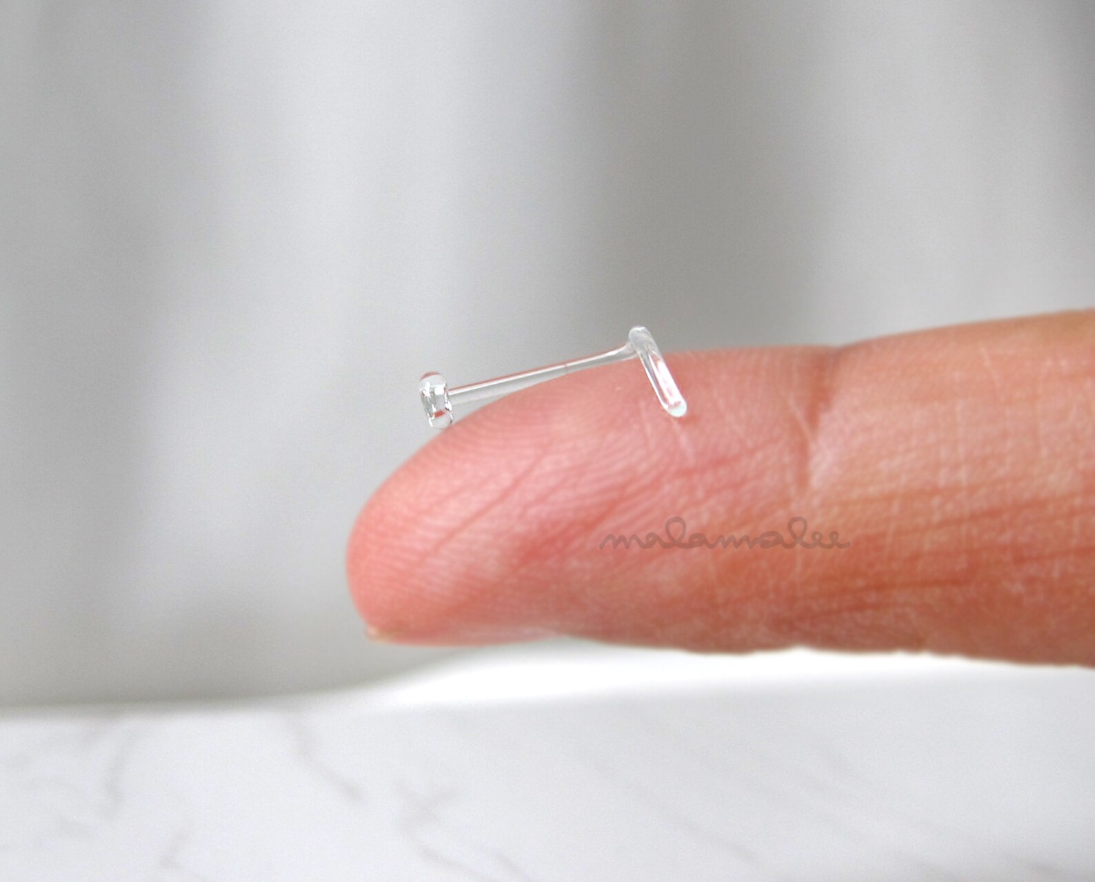 Tempered Glass Clear Nose Piercing Retainer Screw Nose Stud Etsy