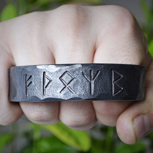 Hand Forged Runes Bracelet,Viking Iron Bracelet,Personalized Metal Bracelet,Bracelet for Men,Cuff Bracelet,Nordic Bracelet,Viking Bracelet