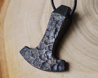 Hand Forged Viking Axe Pendant,Iron Old Axe,Scandinavian Jewelry,Viking Axe Necklace,Textured Viking Ax,Battle Axe,Forged Hammer Pendant