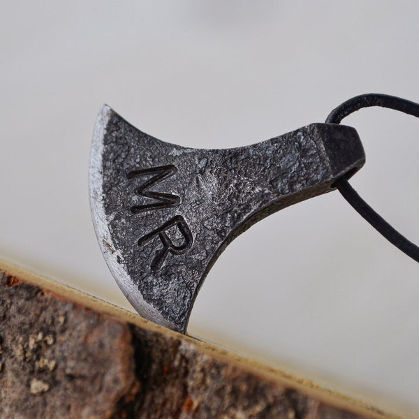 Personalized Iron Axe Pendant,Hand forged Viking Axe Necklace,Tomahawk Axe,Viking Amulet,Scandinavian Pendant,Battle Axe,Bearded Axe,Mini Ax