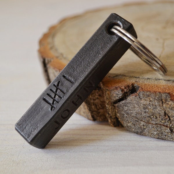 Personalized 6th Anniversary Keychain,Hand Forged Iron Keychain,6 Year Gift,Forged Gift For Him,6th wedding,Valentine gift,Memorial Keychain