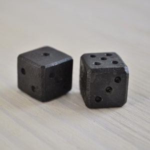 Pair Forged Dice,Iron Dice,Board Games,Dice Set,Metal Hand Forged Dice,Handmade Dice,dnd Dice Set,Free Time With Friends,Success,Rest Games