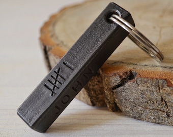 Personalized 6th Anniversary Keychain,Hand Forged Iron Keychain,6 Year Gift,Forged Gift For Him,6th wedding,Valentine gift,Memorial Keychain