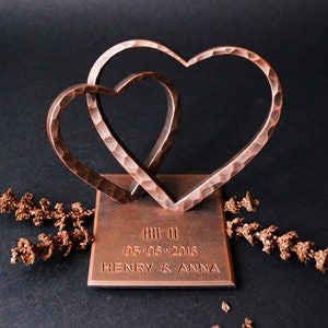 Copper Heart for 7th Anniversary,Personalized 7th Anniversary Gift,Copper Anniversary Gift for Her,Wedding Anniversary Gift,Gift for Wife image 2
