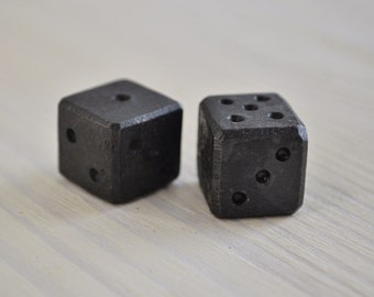 Pair Forged Dice,Iron Dice,Board Games,Dice Set,Metal Hand Forged Dice,Handmade Dice,dnd Dice Set,Free Time With Friends,Success,Rest Games