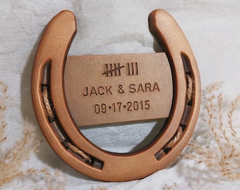 Bronze Horseshoe for 8th Anniversary,Personalized Wedding Anniversary Gift,Wedding gift,Memorial Gift,8th Anniversary Gift for her,Horseshoe