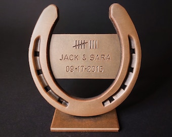 Sculpture Bronze Horseshoe for 8th Anniversary,Personalized Wedding Gift,8th Anniversary Gift for her,8 year Anniversary Gift for him
