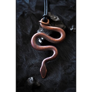 Copper Snake Pendant.Snake Necklace.Snake Chain.Serpent Necklace.Copper Jewelry.Snake Pendant.Bronze Snake Pendant.Copper Necklace.Snake