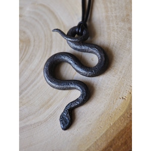 Iron Snake Pendant,Hand Forged Snake Necklace,Gothic Pendant,Snake Necklace,Viking Pendant,Snake Celtic Amulet,Snake Choker,Serpent Pendant