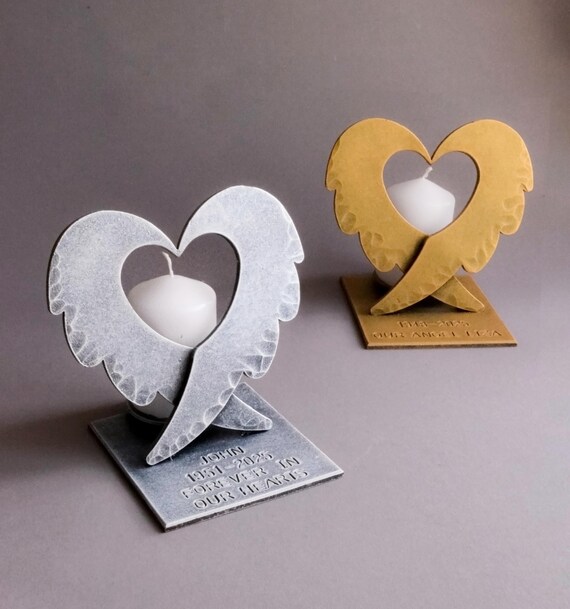 Portacandele commemorativo in legno massiccio personalizzato, con nome e date, regalo per lutto in famiglia, simpatia per la perdita della memoria, 5 ,5 x 5,5 x 10 cm