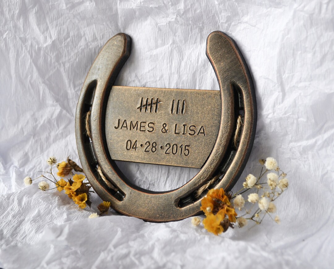 Bronze Horseshoe for 8th Anniversarypersonalized Wedding Etsy