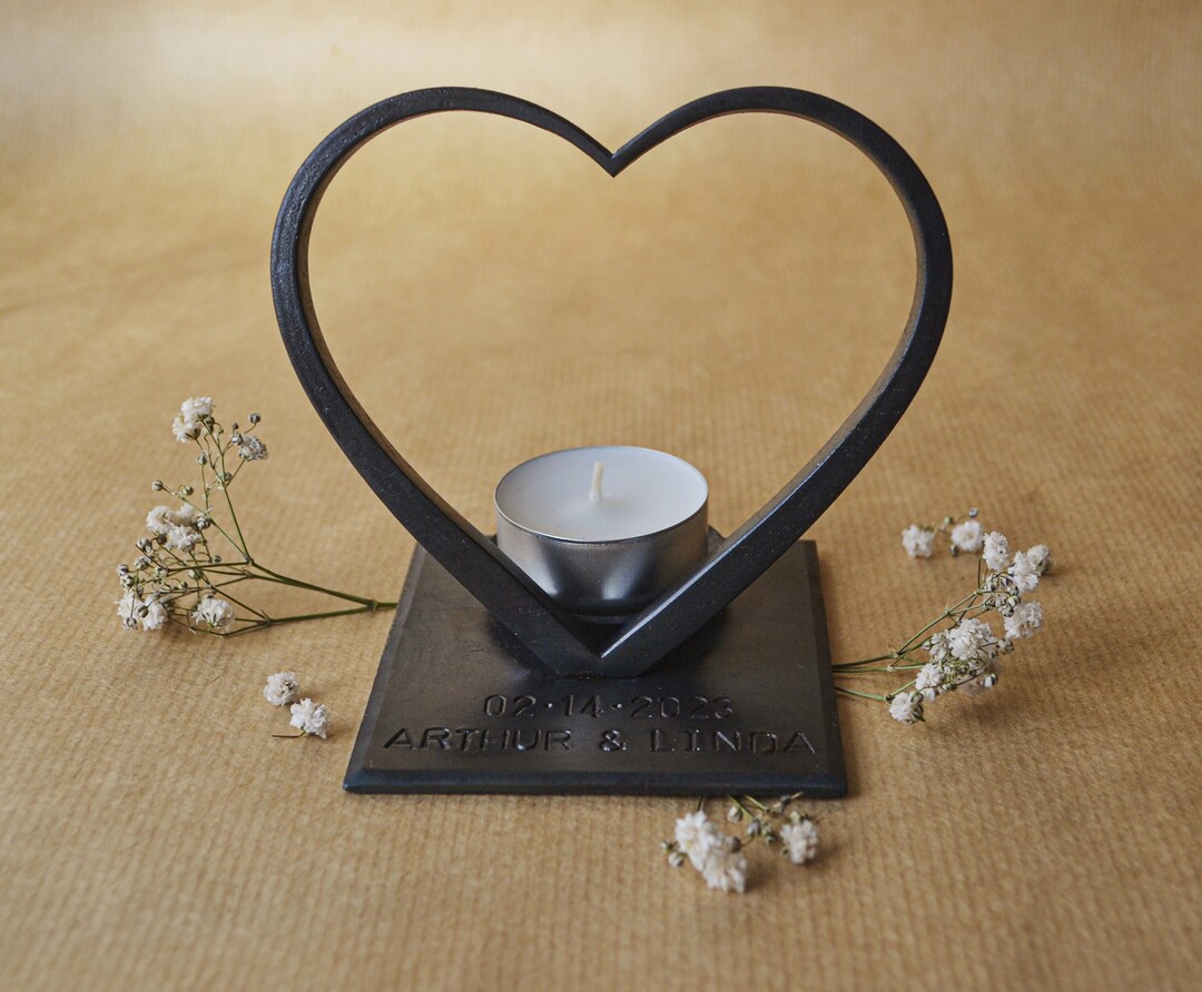 Personalized Iron Heart Candle Holder,iron Heart,6th Anniversary Gift for Wife,wedding