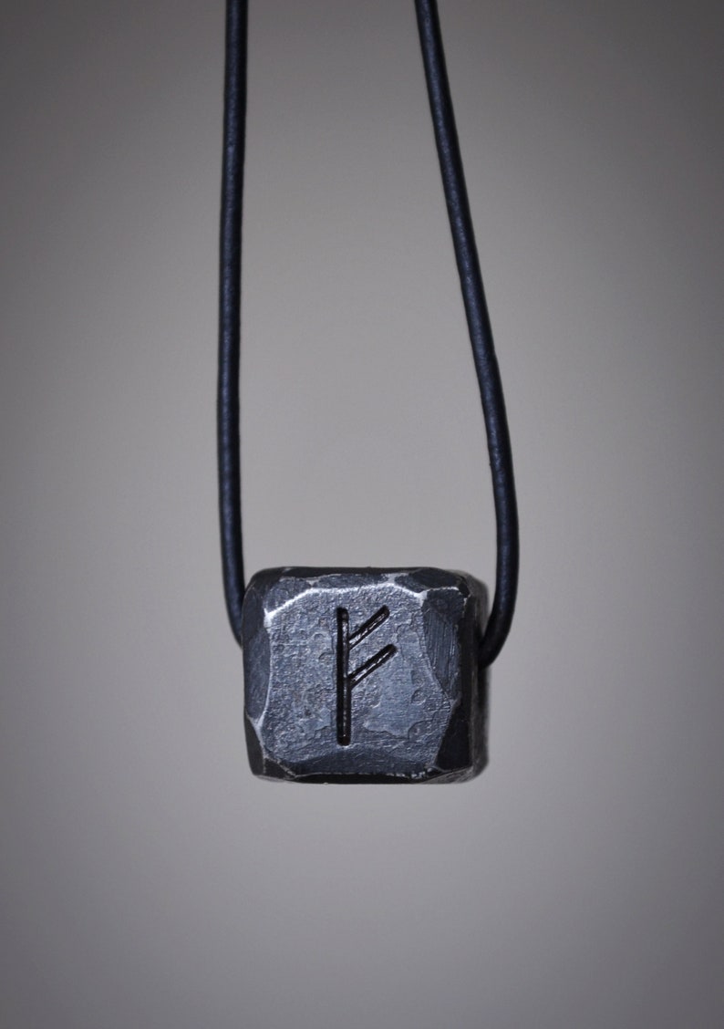 Iron Rune Viking Rune Pendanthand Forged Iron Necklacerune Nordic - Etsy