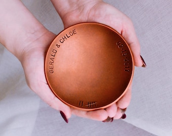 Copper Bowl for 7th Anniversary,Personalized 7th Anniversary Gift,Ring Dish for Wife,Copper Anniversary Gift for Her,7 Year Wedding Gift