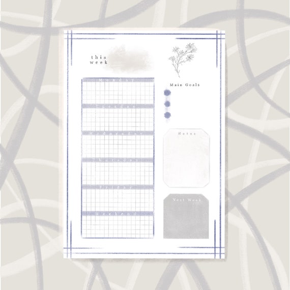 Printable Weekly Calendar Desk Calendar Wall Calendar | Etsy