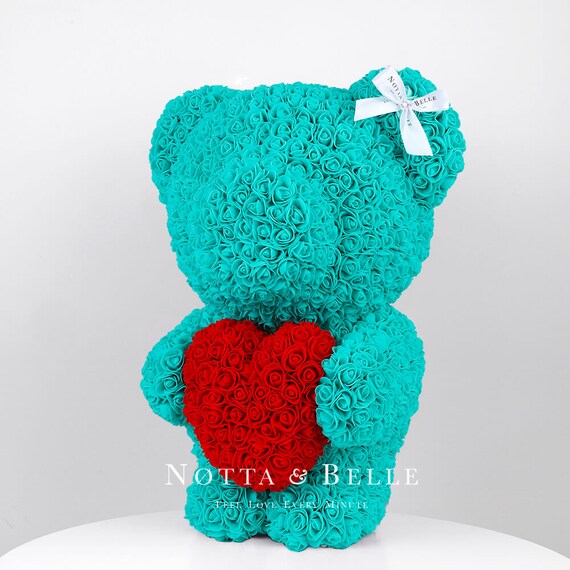 turquoise rose bear