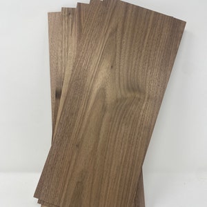 Solid walnut hardwood craft boards 1/8x5x12 inches (4 pack).