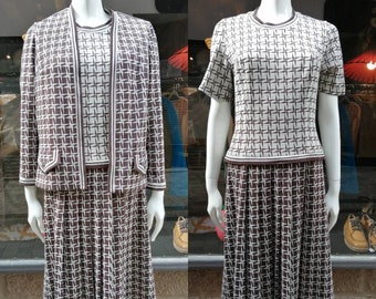 HUGUET PARIS Jersey Set Pleated Dress and Mid season Polyester