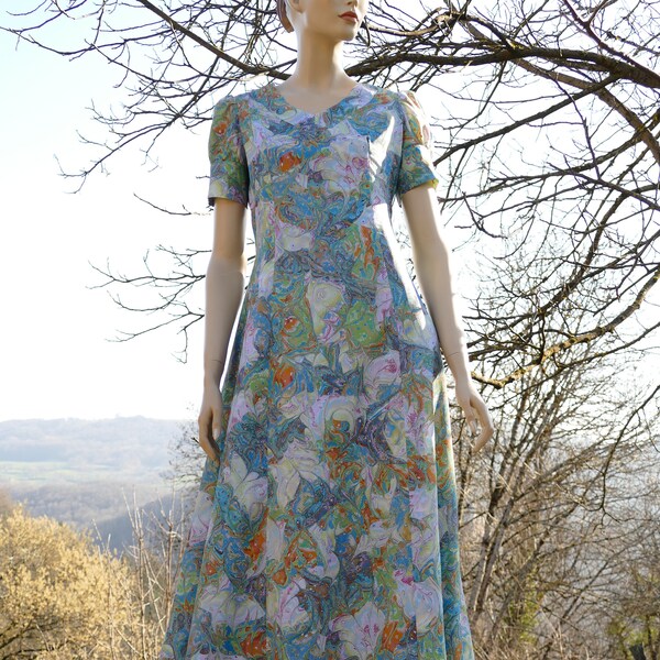 Haut En Soie Vintage L.H.VAN HEES Munich - Années 80 - Taille 38 - Imprimé Pois Jaune
