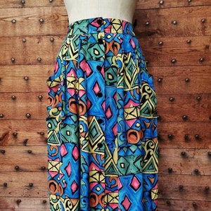 Printed skirt inspired Pop Art in viscose vintage 80s/90s size S/XS