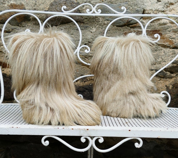 long hair fur boots