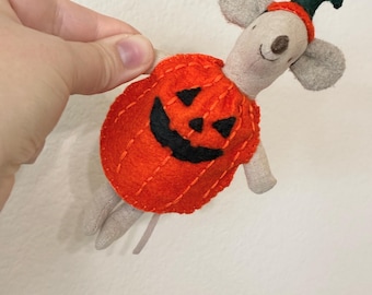 Pumpkin or Ghost Halloween Costume for Maileg Mice - Big Brother or Sister Mouse size