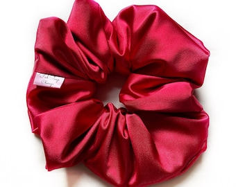 Red Satin Jumbo Scrunchie: Silky XXL Hair Tie