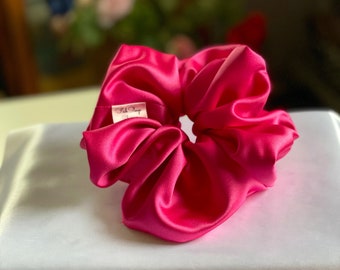 Jumbo Pink Satin Scrunchie , Magenta XXL Scrunchie, Black Owned, Fun Gift for Girl