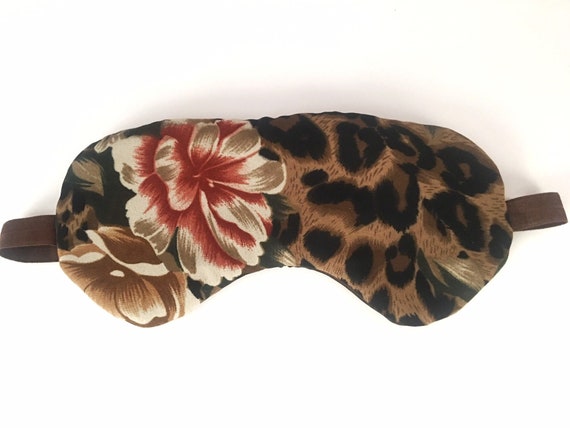 Leopard Print Auge Schlafmaske Mit Roten Blume Geschenk Fur Etsy