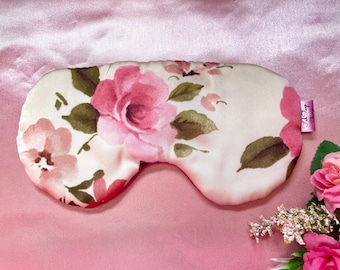 Adjustable Eye Mask Pink Floral Sleep Mask Oversized Sleeping Mask Fluffy Padded Blindfold,Bonus Mom Gift,  Black Owned Shops