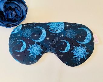 Celestial Sleep Mask: Sun, Moon, Stars, Silk Backing