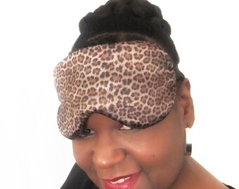 Leopard Print Silk Sleep Mask: Padded Light Blocking Eye Mask
