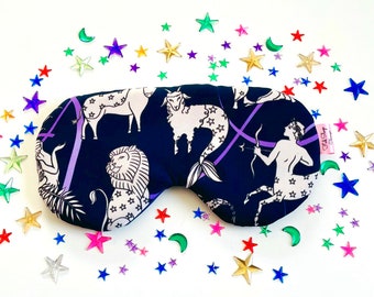Zodiac Celestial Sleep Mask: Adjustable Padded Blindfold