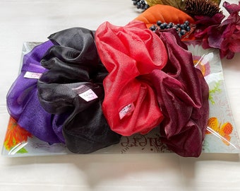Sheer Organza Jumbo Scrunchie: XXL Handmade Hair Tie