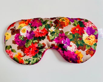 Floral Silk Sleep Mask: Oversized Adjustable Eye Mask