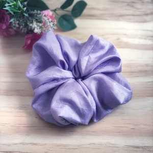 Jumbo Lavender Scrunchie, Oversized Pastel Scrunchy, Large Hair Band, Silky Ponytail Holder, Bridesmaid Proposal Gift, Black Owned