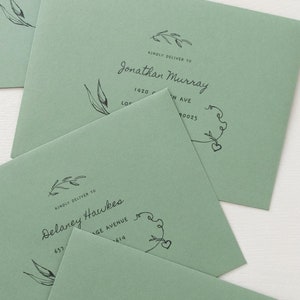 Addressed Euro Flap Envelopes with Black or Color Print (Set of 10)
