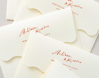 Custom Printed Addressed Wave Wedding Envelopes (Set of 10)