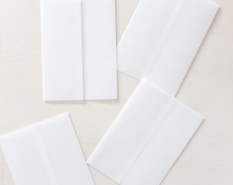 Blank A7 Vellum Wedding Invitation Jackets (Set of 10)