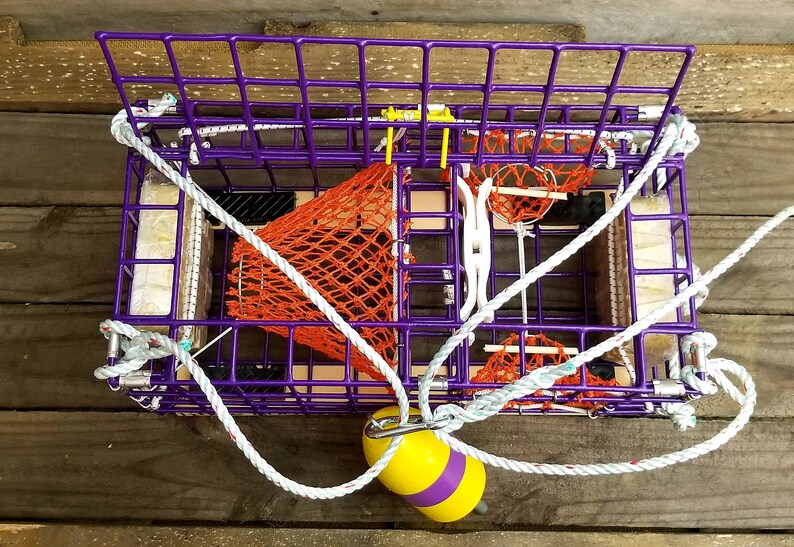 Little Buggah Maine Made Mini Replica Purple Lobster Trap Wire Etsy