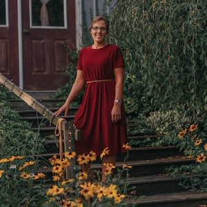 Burgundy Swing Dress