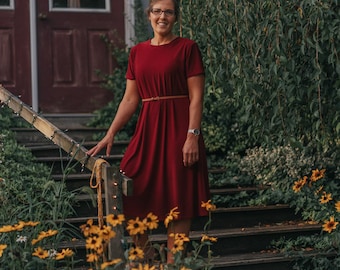 Burgundy Swing Dress