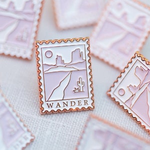 Postage Stamp Desert Wander Enamel Pin image 2