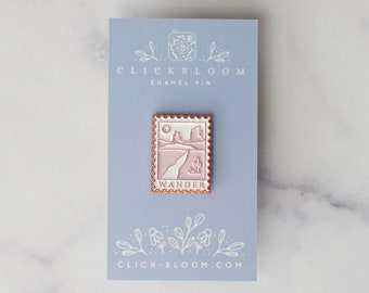 Postage Stamp Desert Wander Enamel Pin