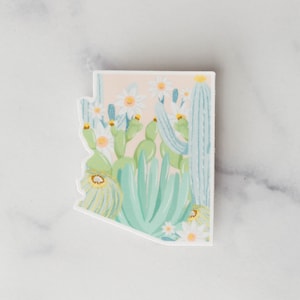 Arizona Outline Cactus Vinyl Sticker
