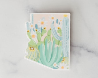 Arizona Outline Cactus Vinyl Sticker