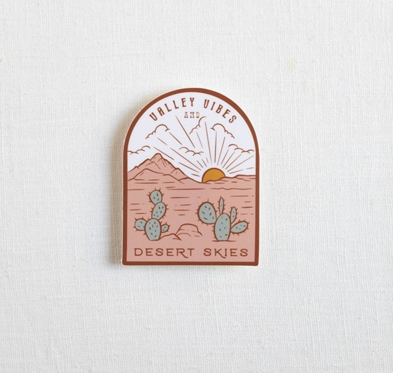 Valley Vibes & Desert Skies Vinyl Sticker - Etsy