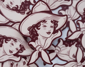 Vintage Cowgirl Vinyl Sticker