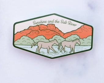 Sunshine and the Salt River Wild Horses Arizona Vinyl Sticker